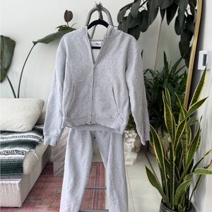 Aritzia Gray Zip-Up Hoodie